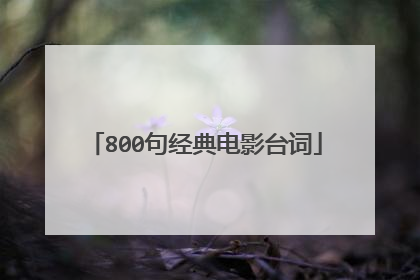 800句经典电影台词