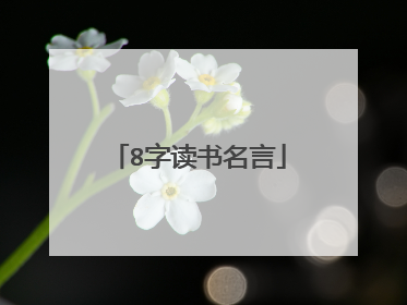 8字读书名言