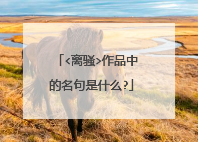 <离骚>作品中的名句是什么?