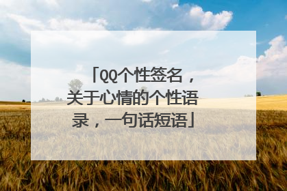 QQ个性签名,关于心情的个性语录,一句话短语