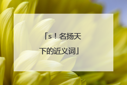 s！名扬天下的近义词