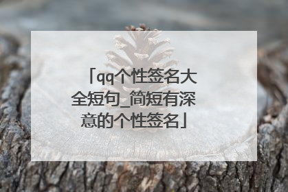 qq个性签名大全短句_简短有深意的个性签名