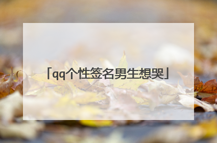 qq个性签名男生想哭