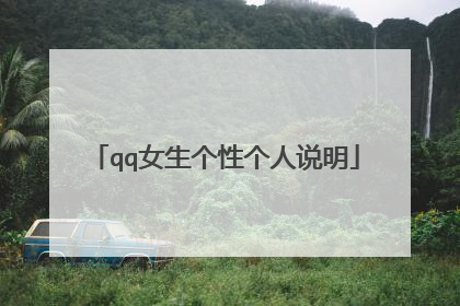 qq女生个性个人说明
