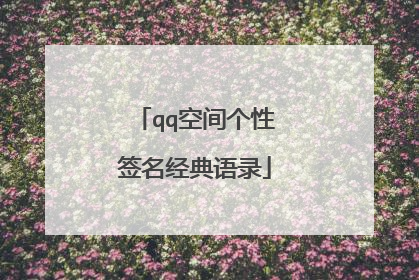 qq空间个性签名经典语录