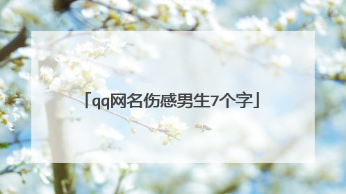 qq网名伤感男生7个字