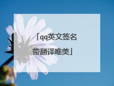 qq英文签名带翻译唯美