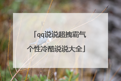 qq说说超拽霸气个性冷酷说说大全