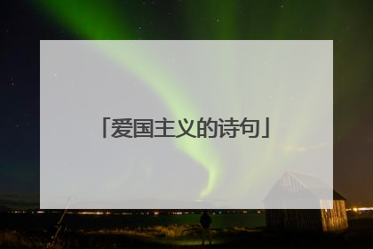 爱国主义的诗句