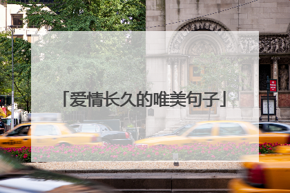 爱情长久的唯美句子