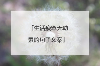 生活疲惫无助累的句子文案