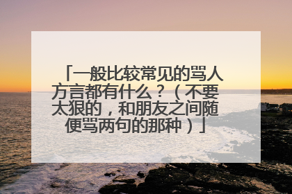 一般比较常见的骂人方言都有什么?(不要太狠的,和朋友之间随便骂两句的那种)
