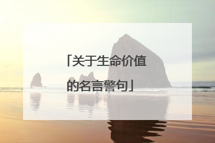 关于生命价值的名言警句