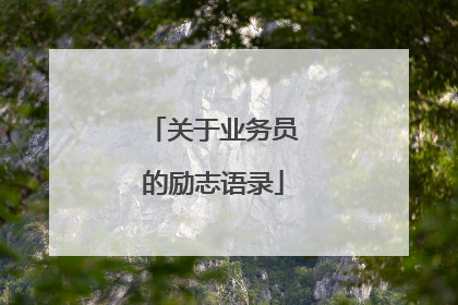 关于业务员的励志语录