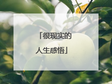 很现实的人生感悟