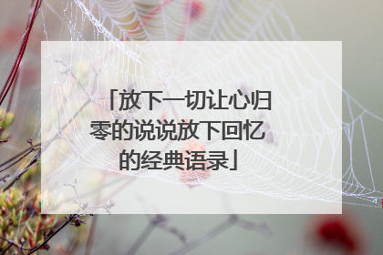 放下一切让心归零的说说放下回忆的经典语录