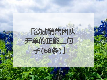 激励销售团队开单的正能量句子(60条)