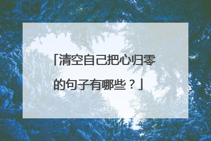 清空自己把心归零的句子有哪些？