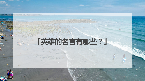 英雄的名言有哪些?