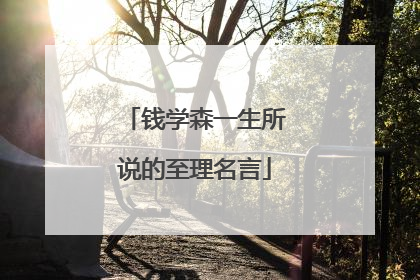 钱学森一生所说的至理名言