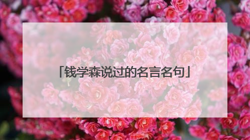 钱学森说过的名言名句