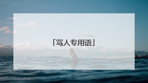 骂人专用语