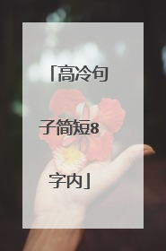 高冷句子简短8字内